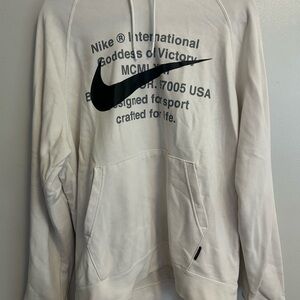 Nike White Hoodie with Black Text